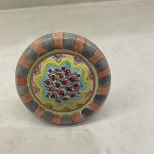 MacKenzie-Childs Vintage Rose Cottage Ceramic Knob/Drawer Pull